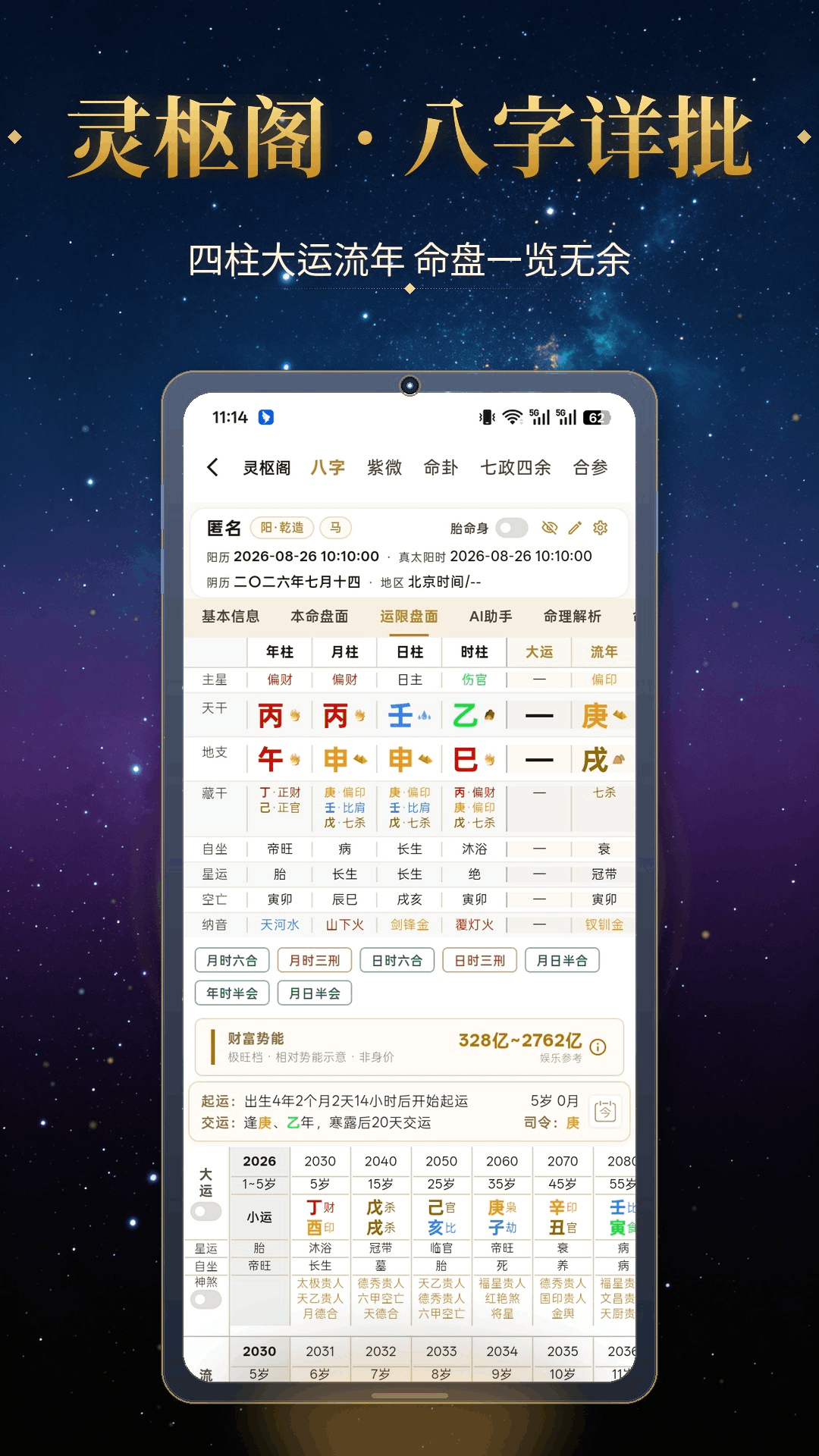 灵枢阁八字详批页面